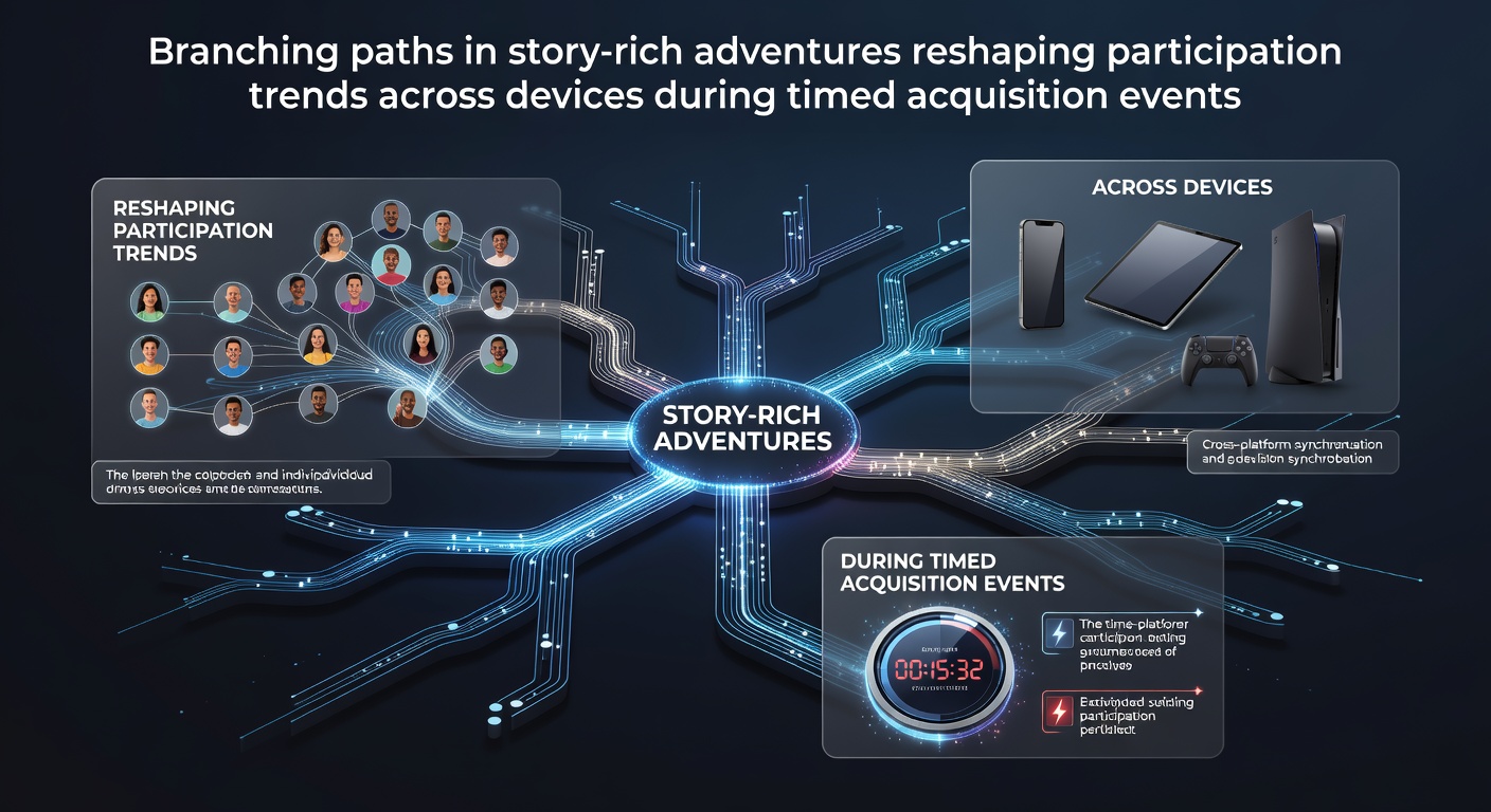 Players engaging with branching narrative choices on multiple devices during a limited-time game acquisition event