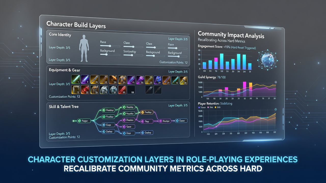 Players interacting with character customization screens on console, PC, and mobile devices during a synchronized content update
