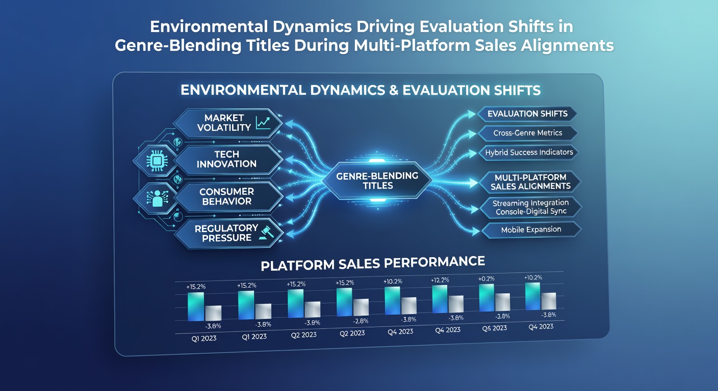 Charts displaying evaluation metric changes for genre-blending video games across platforms during aligned sales periods