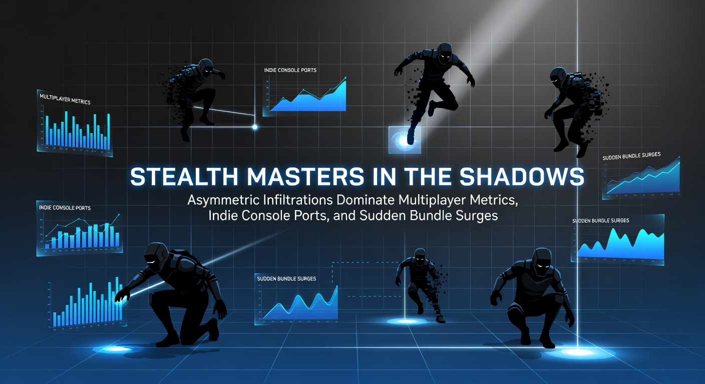 Intense asymmetric multiplayer scene where stealth infiltrators navigate dark corridors while defenders scan with flashlights and sensors