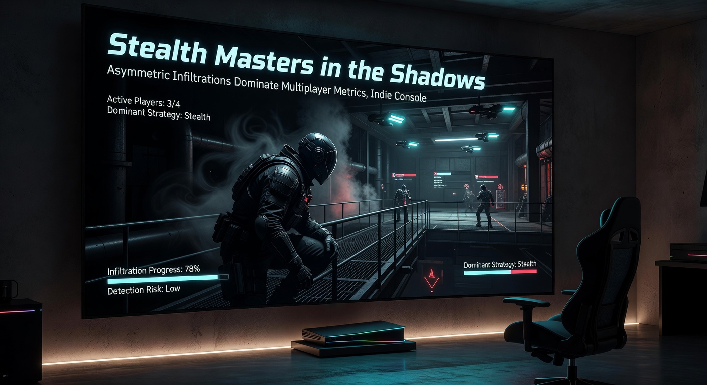 Chart displaying surging player metrics for asymmetric stealth games across PC and console platforms in April 2026