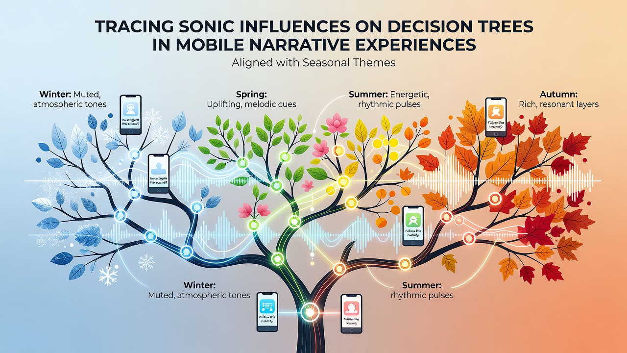 Developer dashboard displaying seasonal update timeline with audio cue integration points for mobile narrative titles
